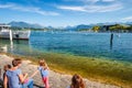 View from Haldenstrasse at the shores over Lake Lucerne Switzerland